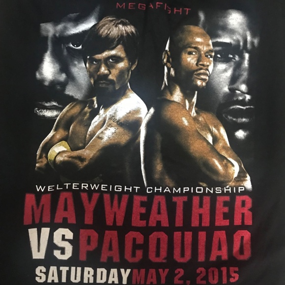 Men’s Floyd Mayweather Vs Manny Pacouiao Tank Sleeveless T-Shirt Sz Large - Picture 2 of 10